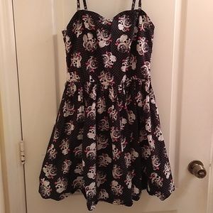 Hot Topic Pin Up Dress Skull